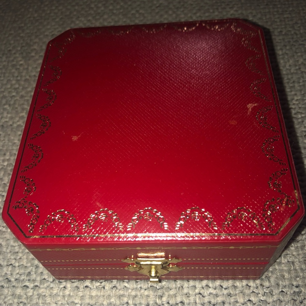 CartierJewelry Empty Box Red Leather 3.5” x 4” x 1.5"